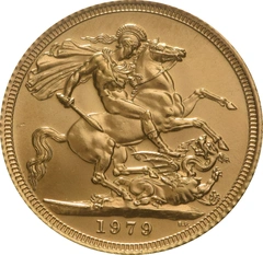 1979 Gold Sovereign Coin Elizabeth II Decimal Portrait