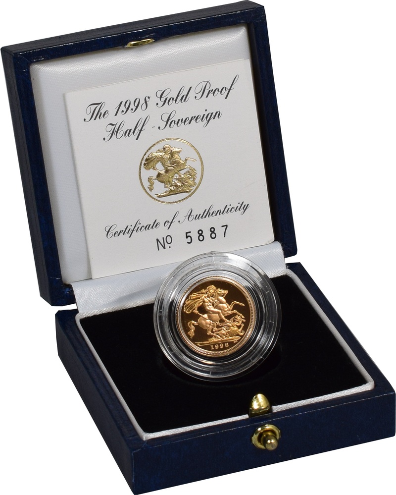 Gold Proof 1998 Half Sovereign Boxed
