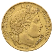 10 French Francs Gold Coin Ceres
