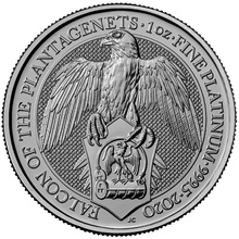 2020 Falcon of the Plantagenets 1oz Platinum Coin - Gift Boxed