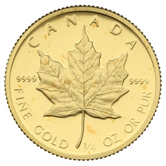 1989 Proof 1/4oz Canadian Maple Leaf Gold Coin