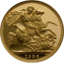1986 Gold Sovereign - Elizabeth II Third head - Proof No box