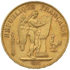 1894 20 French Francs Gold Coin Guardian Angel Genius A