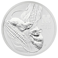 2020 Year of the Mouse Silver Coin 1/2oz Perth Mint Australian Lunar Series