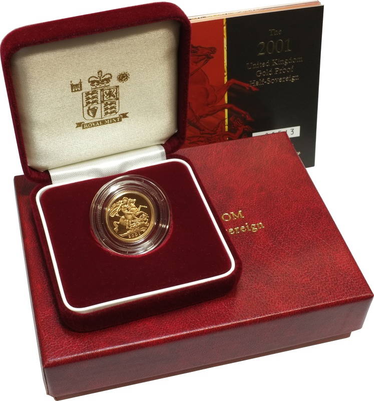 Gold Proof 2001 Half-Sovereign Boxed