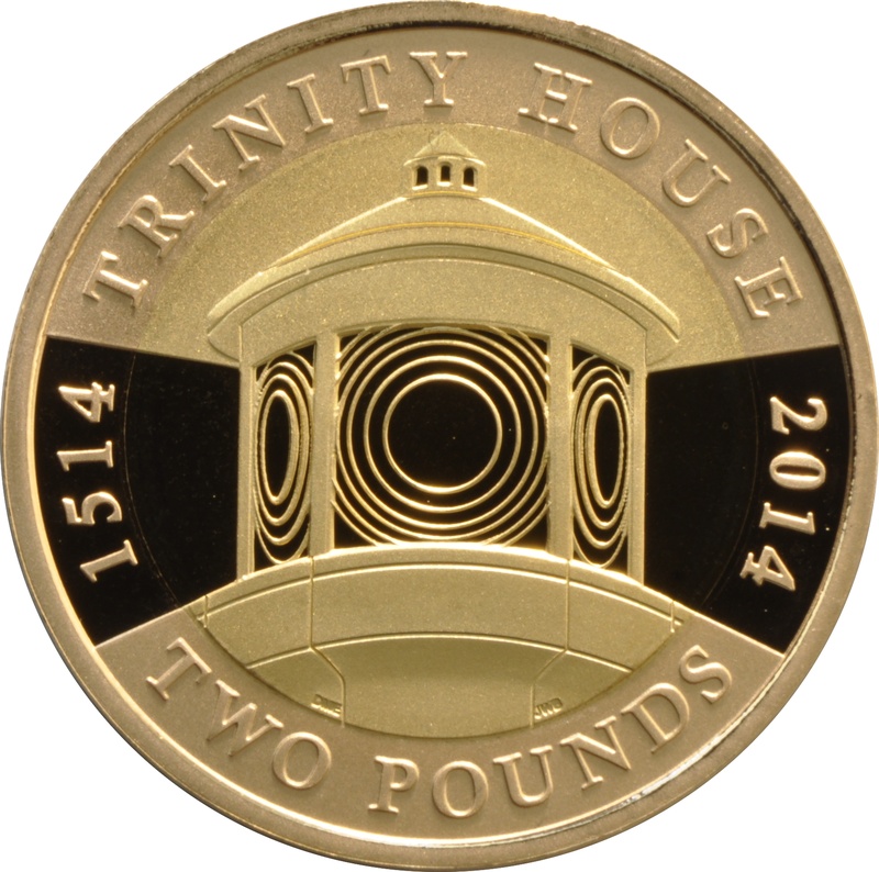 2014 £2 Proof Gold Coin 500th Ann. Trinity House no box or cert
