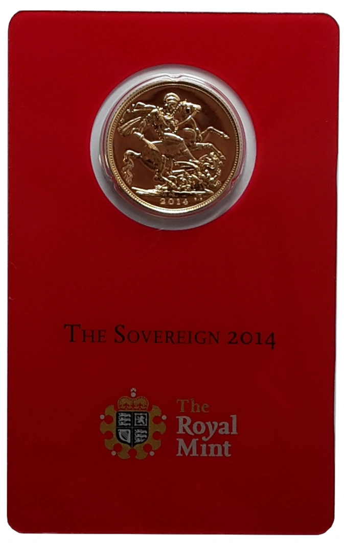 2014 Gold Sovereign Coin Elizabeth II Fourth Head India