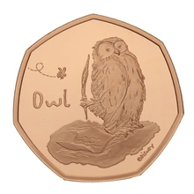 2021 Owl Fifty Pence Proof Gold Coin Boxed