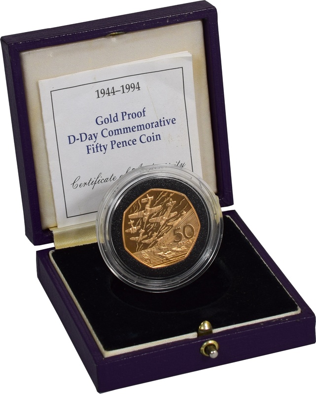Gold Proof 1994 Fifty Pence Piece - D-Day Commemorative