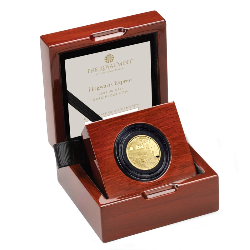 2022 1/4oz 25th Anniversary of Harry Potter - The Hogwarts Express Proof Gold Coin Boxed