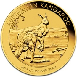 2013 1/10oz Australian Kangaroo Gold Nugget Coin