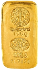 Argor-Heraeus 100g Gold Bullion Cast Bar
