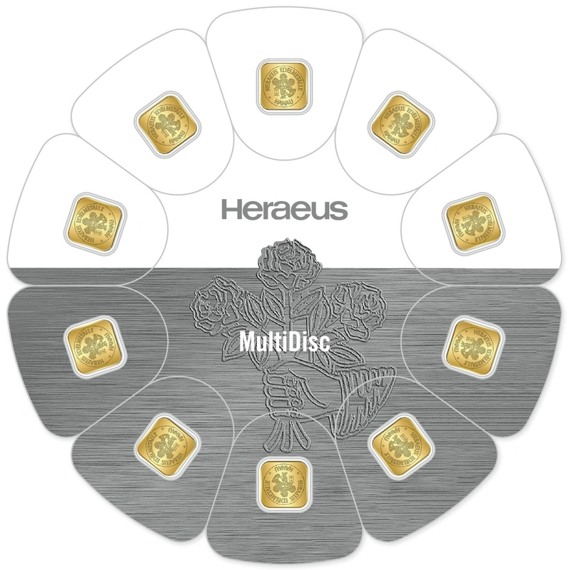 Heraeus MultiDisc 10 x 1 Gram Gold Bar