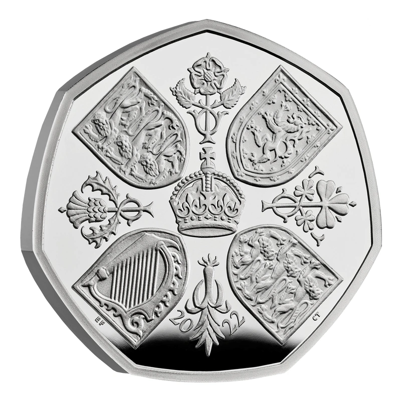 2022 Her Majesty Queen Elizabeth II Memorial Fifty Pence Proof Silver Coin Boxed