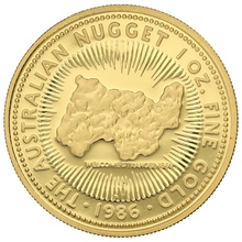 1986 1oz Gold Proof Australian Nugget