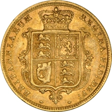 1884 Gold Half Sovereign Queen Victoria Young Head Shield Back NGC AU58