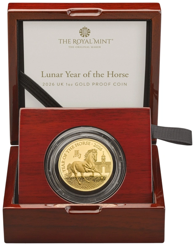 2026 Royal Mint 1oz Year of the Horse Proof Gold Coin Boxed