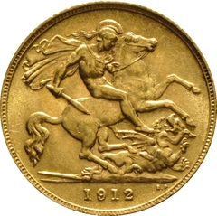 1912 Gold Half Sovereign George V London