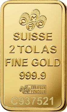 PAMP Lady Fortuna 2 Tola Gold Bar