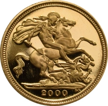 2000 Gold Half Sovereign Elizabeth II Fourth Head - Proof no box