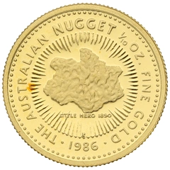 1986 Proof 1/10oz Australian Kangaroo Gold Nugget Coin