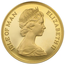 1973 Gold £5 Proof Coin Quintuple Sovereign Isle Of Man