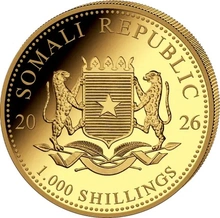 2026 1oz African Wildlife Elephant Gold Coin