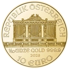 2025 1/10oz Austrian Gold Philharmonic Coin