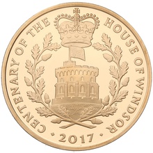 2017 - Gold £5 Proof Crown - House of Windsor Centenary Boxed