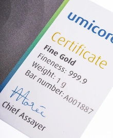 Umicore 1 Gram Gold Bar