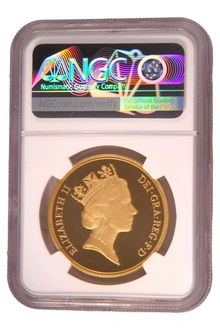 1985 Proof Gold £5 Coin Quintuple Sovereign NGC PF68