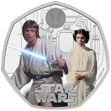 2023 Star Wars - Luke Skywalker & Princess Leia Fifty Pence 50p Proof Silver Coin Boxed