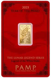 5g Gold Bar 2025 Year of the Snake PAMP