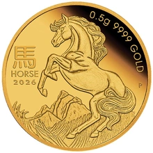 2026 0.5g Perth Mint Year of the Horse Proof Gold Coin
