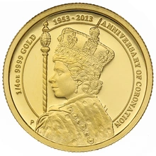 Perth Mint 2013 60th Anniv. of the Coronation of QEII 1/4oz Gold Proof Coin Boxed