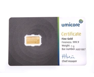 Umicore 1 Gram Gold Bar