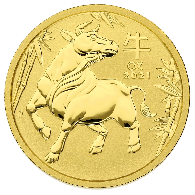 2021 Year of the Ox Gold Coin 1/2oz Perth Mint Australian Lunar Series