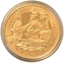 2005 - Twin Gold Five Pound Proof Coin set, Nelson and Trafalgar 200th Anniversary