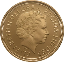 2002 Gold Half Sovereign Elizabeth II Fourth Head - Proof no box