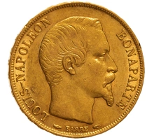 1852 20 French Francs Gold Coin Napoleon III A