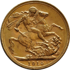 1914 Gold Sovereign Coin George V Melbourne