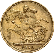 1878 Gold Sovereign - Victoria Young Head - London