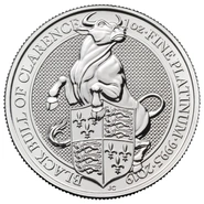 2019 1oz Black Bull of Clarence Platinum Coin Queen's Beasts
