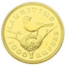 1975 Mauritian 1000 Rupees Gold Coin