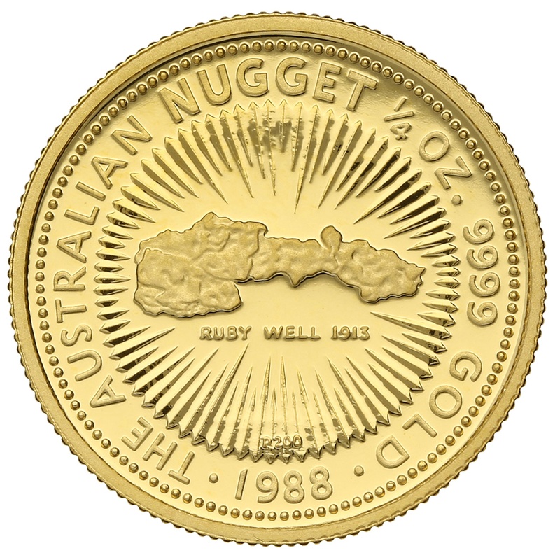 1988 Proof Quarter Ounce Gold Australian Nugget