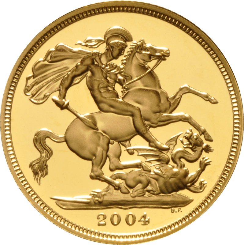 2004 Proof Gold Sovereign Coin Elizabeth II Fourth Head