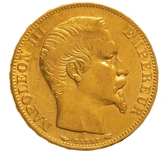 1855 20 French Francs Gold Coin Napoleon III A