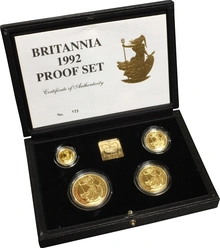 1992 Proof Britannia Gold 4-Coin Boxed Set