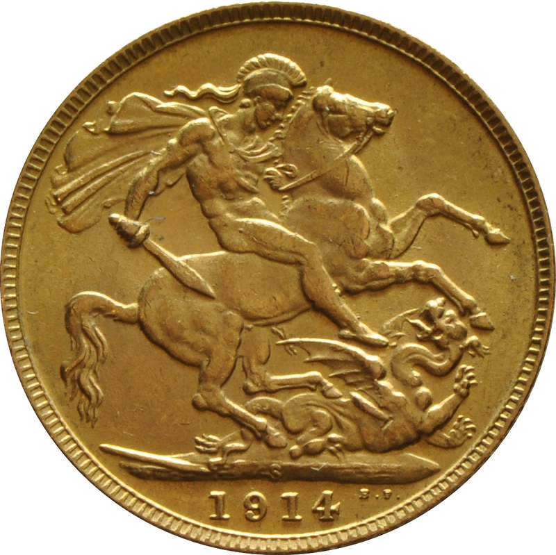 1914 Gold Sovereign - King George V - S