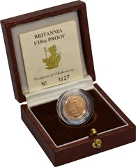 1988 Proof 1/10oz Gold Britannia Coin Boxed